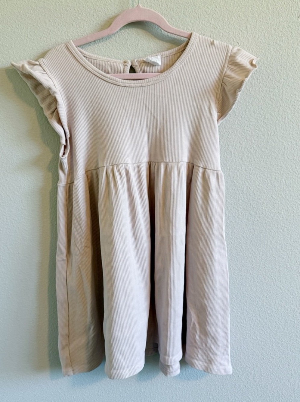 Jamie Kay Light Pink Ruffle Sleeve Dress | Size 8